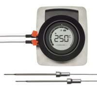 Termometer BBQ tutup nirkabel, pengukur suhu sekitar & daging Digital Bluetooth untuk pengasap panggangan & Kamado OEM/ODM mendukung