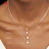 Collier solitaire en diamant de laboratoire certifié IGI Colliers en diamant de laboratoire pour femmes en or 14 carats ovale taille émeraude D VS1 HPHT CVD