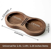 Suporte Organizador de Estação para Tamper de Café em Madeira de Nogueira com Compartimento para Ferramentas para Máquinas de Café de 51mm, 53mm e 58mm - Ideal para Baristas e Cozinhas