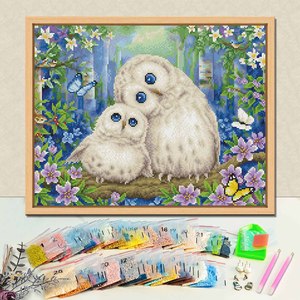 Hot Sale DIY Handmade Customized Pattern Living Room Decoration Diamond Sticker owl Painting Diamonds Full Drills Diy Kit - Product Image 1