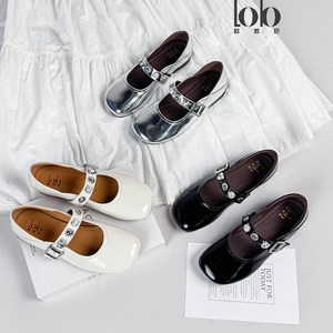 Bailarinas de cuero genuino para mujer de estilo Retro francés, zapatos de verano de suela blanda de tacón bajo, Correa Mary Jane con tachuelas - Product Image 3