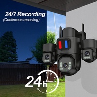 Caméra Dôme Solaire HiEasy 4G à Trois Objectifs AOV avec Surveillance 24h/24, PTZ 3K HD 6MP, IP66, Appareil de Surveillance Extérieur WiFi IA pour la Maison