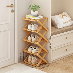 Factory Custom Vertical Wood <b>Shoe</b> Shelf OEM ODM Bespoke Multi Tier Narrow Footwear Organizer Household Entry Storage - Product Image 4