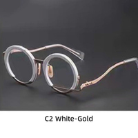 Monturas de Gafas Hechas a Mano Estilo Japonés, Ligeras, de Aro Completo, Diseño Literario, Gafas Ópticas para Uso Diario