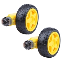 Kit d'engrenage + moteur + roue en caoutchouc pour voiture intelligente, Kit de roue électrique pour voiture intelligente UNO 4x4 Arduino