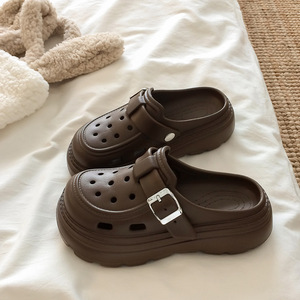 2026 New Women Platform <b>Clogs</b>, Trendy Closed Toe Non-slip Slides For Summer Outdoor Beach Daily Use - Product Image 3