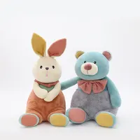 2022 Heißer Verkauf Kawai Tiere Plüsch Weiche Lange Ohren Spielzeug Gefülltes Kaninchen Netter Bär Und Kaninchen Spielzeug Für Kinder Geschenk