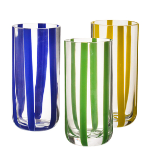 Taza <span class=keywords><strong>de</strong></span> <span class=keywords><strong>agua</strong></span> y jugo <span class=keywords><strong>de</strong></span> bebida a rayas <span class=keywords><strong>de</strong></span> colores creativa personalizada vaso <span class=keywords><strong>de</strong></span> vidrio highball <span class=keywords><strong>vasos</strong></span> para beber para el hogar del hotel - Product Image 1