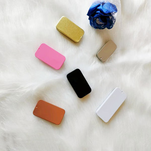 Empty Small Rectangle Pink <strong>White</strong> <strong>Black</strong> <strong>Mint</strong>/Cosmetic/Solid Perfume/Lip Balm Slide Top Metal Tin Case/Box/Container - Product Image 3