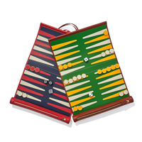 Luxuriöses, personalisiertes Monogramm-Leder-Schachspiel mit faltbarer Tasche, Roll-Up-Backgammon-Set mit Reise-Optik