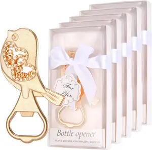 Lovebird Party Gifts Souvenirs Bottle Openers for Wedding Favors to Guests Bridal Shower or Decorations with Gift Package