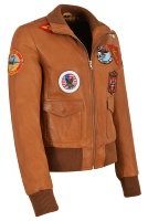 Veste aviateur pour femme en cuir Nappa vintage véritable 100% sur mesure, style Top Gun, fermeture éclair YKK de qualité supérieure, étiquette privée OEM