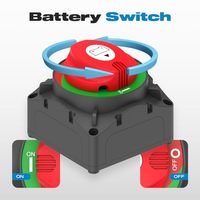 Interruptor Aislador de Batería Doble 1-2-ambos-apagado 4 Posiciones 600A Interruptor Principal de Corte de Energía de Alta Corriente 2 Baterías para Autos y Barcos