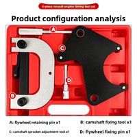 Kit de Herramientas de Diagnóstico de Sincronización del Árbol de Levas para Motor Renault Megane 1.4-2.0L 16V, Construcción en Acero, Estuche de Herramientas, Kits de Herramientas Especiales para Vehículos