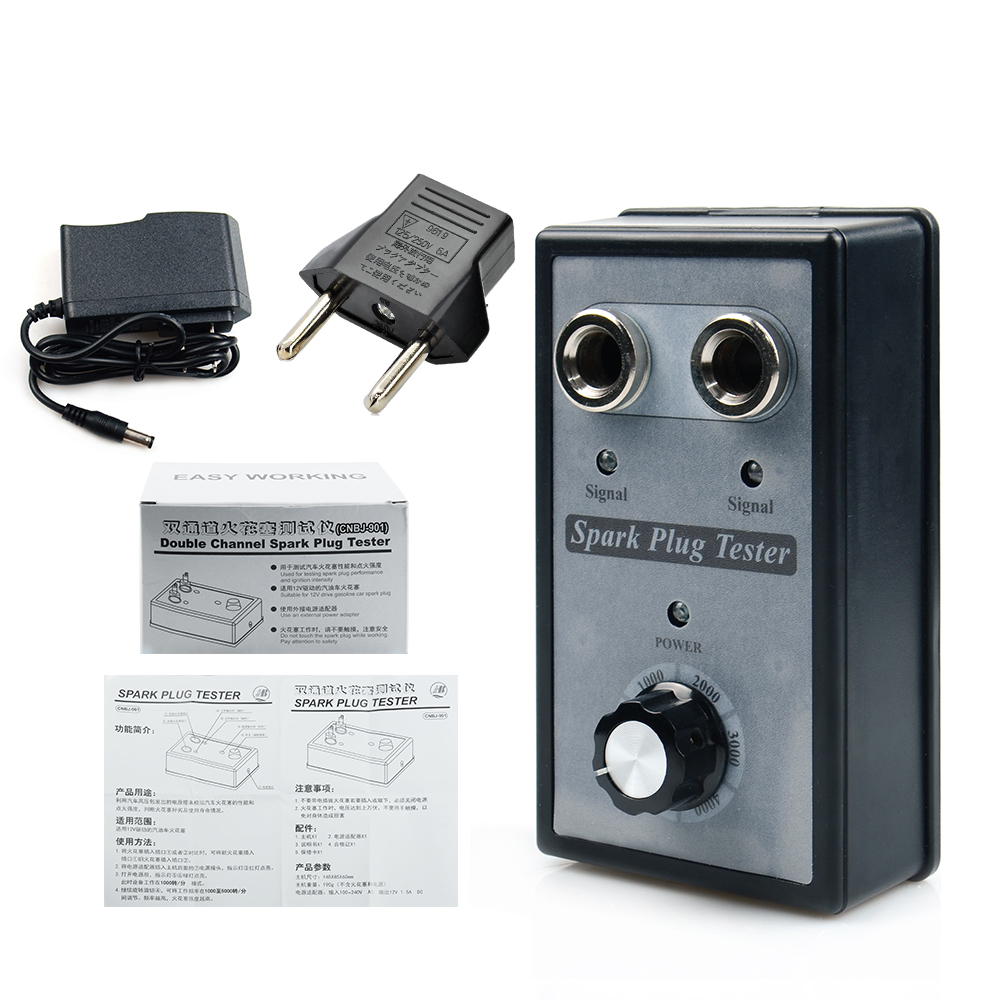 Testeur De Bougies D'Allumage SPT101 – Analyseur Double Trou 0-6000 Tr/min Pour Voitures Et Motos 12V