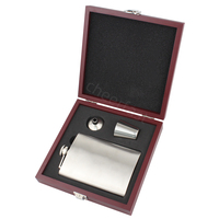 Cheerfast Usine En Gros Alcool Carré Bouteille De Vin Hanche Flacons Blancs Argent Métal Cadeau Ensemble 8Oz En Acier Inoxydable Hip Flask Kit