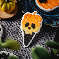 Ensemble de découpoirs et emporte-pièces 3D écologiques pour Halloween : citrouille, fantôme, toile d'araignée, chauve-souris – Moule à fondant et tampon à biscuits en plastique pour la pâtisserie