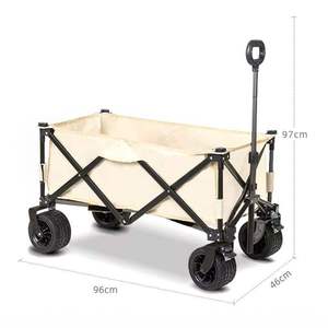 Wholesale Bulk Supply <b>Foldable</b> Mesh Steel Frame All Terrain Wide Wheels Outdoor Camping <b>Cart</b> OEM Customizable - Product Image 2