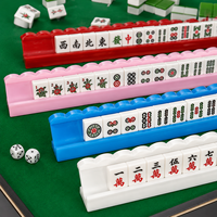 Supports et poussoirs de mahjong américains en bois de 20 pouces de qualité supérieure, supports de tuiles de mahjong multicolores en bois