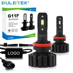 Bulbtek G11F H11 Led Koplamp Beste Kwaliteit Nieuwe Fan Type Led Auto Koplamp H11 Auto Koplamp