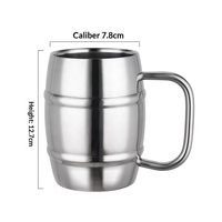 Mug à café en acier inoxydable au design moderne, à double paroi isolée, avec poignée, pour les fêtes