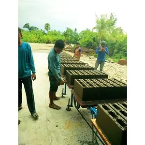 Ladrillos de cemento baratos para construcción de edificios de Guinea, pavimentadora hueca automática, máquina de fabricación de ladrillos de vibración plana con enclavamiento