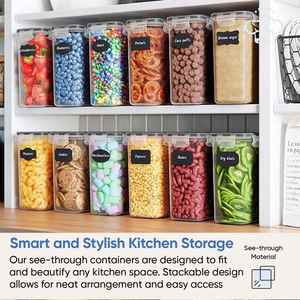24Pcs PP Rectangle Bpa-Free Airtight Stackable <b>Plastic</b> Kitchen Organizer Cereal 42pack Dry Food Storage Bin <b>Box</b> Container - Product Image 4