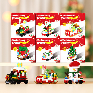 Train de Noël miniature en blocs de construction, jouet pour enfants, ornement DIY, 200-400 pièces - Product Image 2