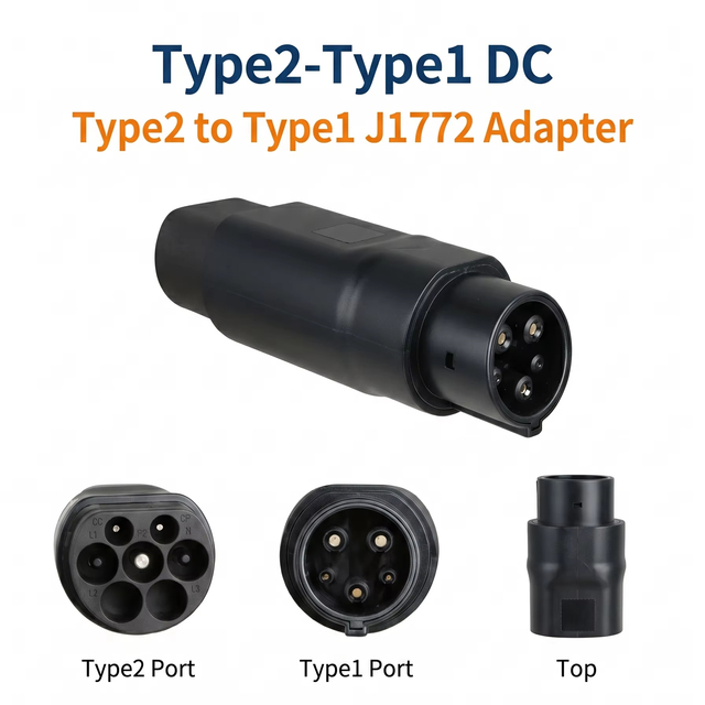BYD EV Charger Adapter Type 2 to Type 1 J1772 32A AC Charging Plug Converter IP65 for Electric Vehicle