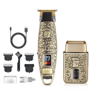 Set de Cortapelos 2 en 1, Recortador de Pelo y Afeitadora Eléctrica Recargable por USB, Regalo para Novio, Cortapelos de Barbería - Product Image 1