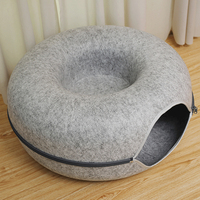 Nouvelle conception de Donuts en forme de Tunnel rond pour chat, jouet drôle détachable en feutre pour chat, grotte pour chat, Cage pour chat, lit, maison, vente en gros
