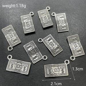 Collar Retro de Aleación con Moneda Digital de Dólar Estadounidense Plateada Brillante de la Colección Junkang, Accesorios de Joyería Hechos a Mano - Product Image 3