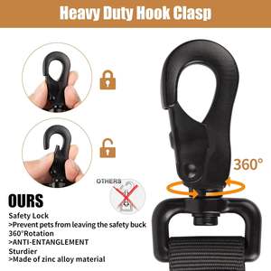Ensemble de laisse tactique, entraînement en nylon réglable avec poignée de contrôle et boucle en métal, collier de chien pour chiens de taille moyenne - Product Image 3