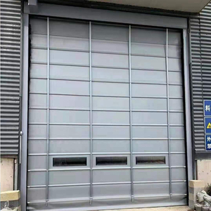 Porte sectionnelle à glissière pour porte à obturateur coupe-vent industrielle personnalisée Fenêtres Grand bâtiment d'entrepôt Portes à empilage rapide - Product Image 3