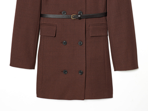 <span class=keywords><strong>Abito</strong></span> Mini Casual da Donna a Doppio Petto con Cintura, Maniche Lunghe e Collo Tondo, Colore <span class=keywords><strong>Marrone</strong></span> - Product Image 4