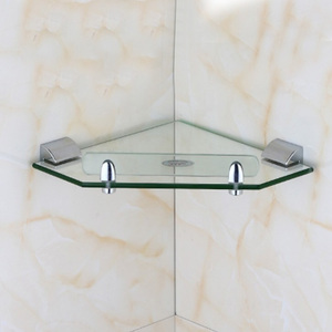 Modern Stainless Steel Finish Bathroom Accessories Wall Mounted Dual <strong>Glass</strong> Corner <strong>Shelves</strong> for <strong>Shower</strong> for Hotels - Product Image 5