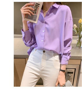 Liu Ming March Expo Áo sơ mi dài tay thời trang phong cách Hàn Quốc mùa xuân mùa thu cho nữ áo cánh đơn giản - Product Image 3