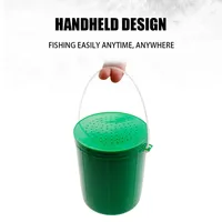LUSHAZER Seau à appâts de pêche Conteneur à appâts vivants avec couvercle Portable Worm Minnow Storage tank Outdoor Carp Bass Trout Accessories