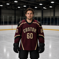 Maillot de hockey sur glace professionnel personnalisé de haute qualité avec broderie et impression pour événements, clubs, noms d'équipes, logos, uniformes de hockey