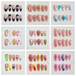 Uñas Acrílicas Suaves ShuangYu al por Mayor, 10 Piezas, Diseño 3D de Lujo, Reciclables, Patrón Prediseñado, Mediano/Cortas - Product Image 2