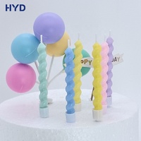 Bougies d'anniversaire torsadées sans fumée couleur macaron personnalisées 2026 pour table de dessert, décoration intérieure, OEM, Ramadan, Nouvel An