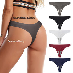Logo personalizzato donna donna Sexy cotone nero pizzo senza cuciture perizoma e G biancheria intima Calcinha Sem Costura Fio Dental - Product Image 2