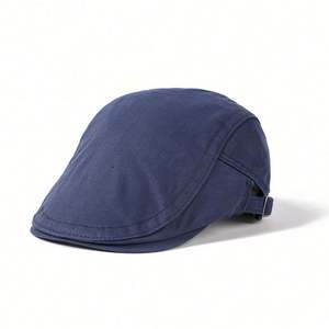 Japanese Vintage Gatsby Hat <b>Men</b> Women Literary Monochrome <b>Flat</b> Top Ivy <b>Cap</b> Man Golf Uniform Beret Hat - Product Image 5