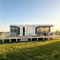 Maison capsule spatiale préfabriquée Apple Cabin, mini-maison mobile avec salle de bain complète et verrière panoramique pour le glamping, les hôtels, les villas