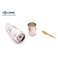 Conector de cable RF tipo CC a 6 GHz de alto rendimiento Crimpado macho TNC para cable LMR 400