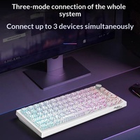 Clavier mécanique ergonomique K81 personnalisable à trois modes avec rétroéclairage RGB, touches gravées latéralement, dédié au jeu sans fil