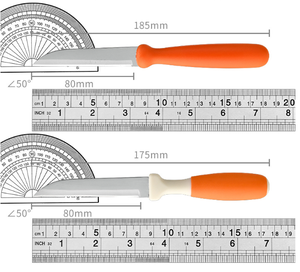 Juego de utensilios de cocina de acero inoxidable personalizados con mangos suaves al tacto, 5 piezas, incluye cuchillo pelador, tijeras, pelador de verduras, abridor de botellas, MOQ bajo - Product Image 4