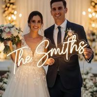 Letrero LED de Neón Personalizado para Boda, Luz Personalizada para Fondo de Recepción de Novios, Decoración para Aniversario, Compromiso o Fiesta