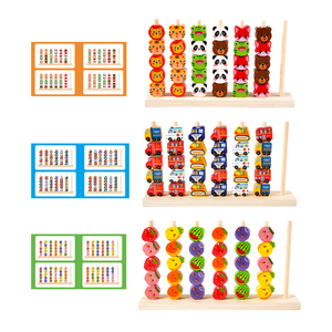 Wooden Vehicles Counting Stacking Math Learning Blocks Balance Scale <b>Educational</b> <b>Toy</b> for Kids 3-6 Years Unisex - Product Image 6