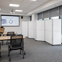 Panneaux acoustiques pliables autoportants, cloisons absorbantes du son pour bureaux commerciaux intérieurs, panneaux de séparation en MDF/Plexiglas Aluminium